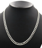 Classic Diamond Cut Sterling Silver (925) Curb Link Necklace 22 1/4