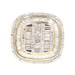 1.28 Ctw Baguette & Round Cut Diamond Double Halo Cluster 10KT Yellow Gold Ring