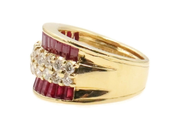 Hollywood Jewels 179/1000 18KT Gold 1.82 cttw Ruby & 1.12 ctw Diamond Ring 13.4g