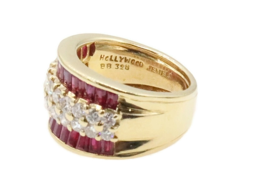 Hollywood Jewels 179/1000 18KT Gold 1.82 cttw Ruby & 1.12 ctw Diamond Ring 13.4g