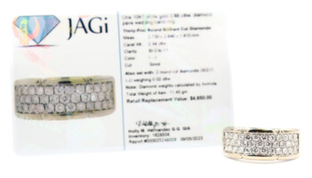 2.50 cttw Round Diamond Pave Wedding Ring Band in 10KT White Gold Size 15.5 11g