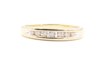0.35 Ctw Round Diamond Channel 3.9mm Band Ring 10KT Yellow Gold 2.51g - Size 7
