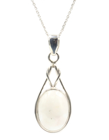 Sterling Silver Unique Twisted 11.35 ctw Oval Cabochon Moonstone 24" Necklace 