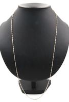Estate Sterling Silver 30" Extra Long 925 Italy Twisted Style 2mm Necklace - 4g