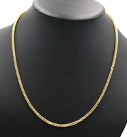 Classic High Shine 10KT Yellow Gold 3.4mm Wheat Chain Necklace 22