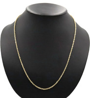 Classic High Shine 14KT Yellow Gold 2.5mm Wide Rope Chain Necklace 24
