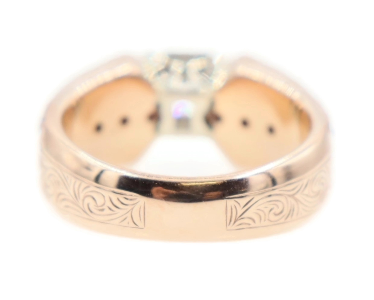 0.87 cttw Cathedral Filigree Early Modern Brilliant 14KT Rose Gold Ring - 9.9g