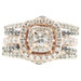 1.42 ctw Cushion & Round Cut Black & White Diamond 14KT Gold Wedding Ring Set