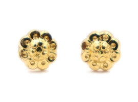 Women's Stunning 22KT Yellow Gold 6.8mm Round Flower Stud Earrings - 0.69g 