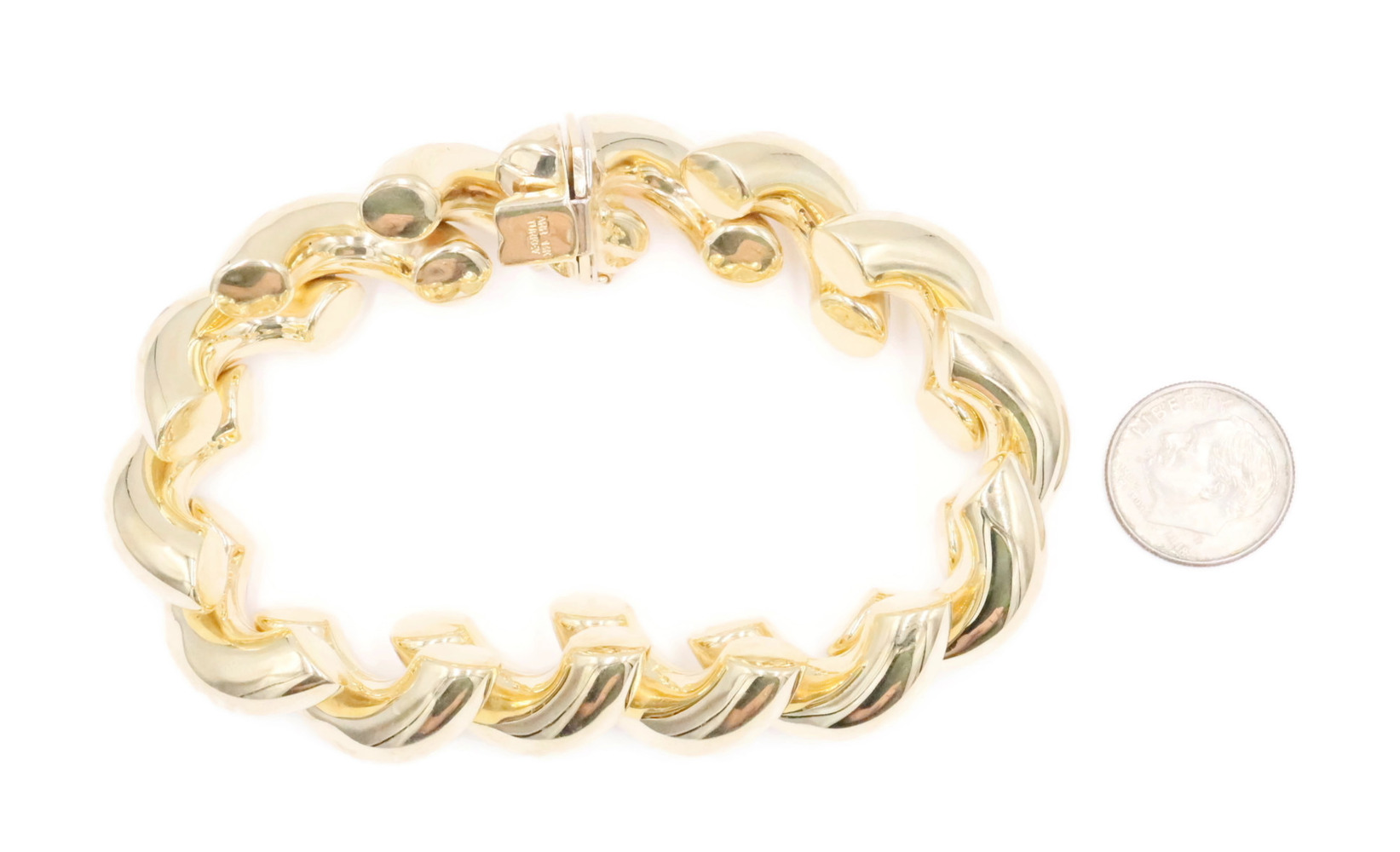 Women's Estate 14KT Yellow Gold 15mm High Shine San Marco Bracelet 8