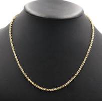 Heavy High Shine 14KT Yellow Gold 3.3mm Wide Rope Chain Necklace 20" - 18.35g 
