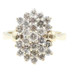 "Green Dot" Estate 1.60 ctw Round Diamond Cluster Ring in 14KT Yellow Gold