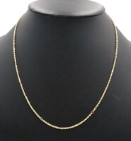 High Shine 14KT Yellow Gold 1.8mm Classic Figarope Chain Necklace 20" - 2.67g