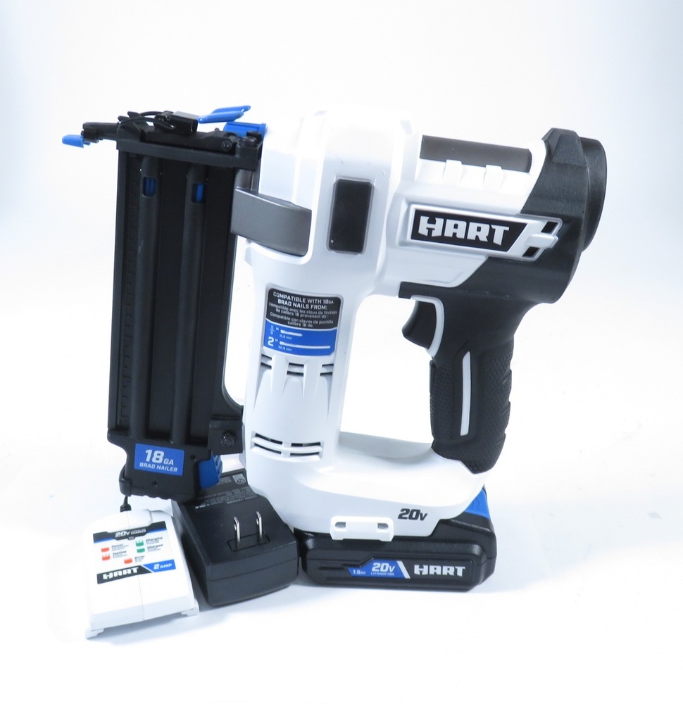 Hart HPNR02 20Volt LithiumIon 18Gauge 2Inch Compact Brad Nailer