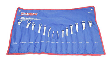 Westward 4YR23A (14PC) Box End Wrench Set Metric & Standard 12PT With Roll