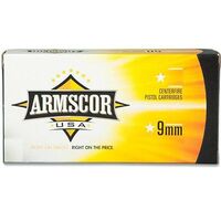 Armscor 9mm Ammunition, 20 Rounds, JHP, 124 Grains