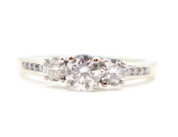Past, Present & Future 1.15 Ctw Round Diamond 14KT White Gold Engagement Ring
