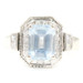 Estate 1.52 Ctw Emerald Cut Aquamarine & Diamond Halo 14KT White Gold Ring by CI