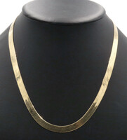Classic High Shine 10KT Yellow Gold 7.1mm Wide Herringbone Necklace 20" - 13.81g