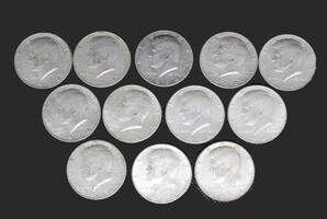Lot of (12) Twelve 1964 P/D Kennedy Half Dollar 90% Silver Coin .50C Fifty Cent