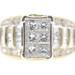 Women's 3.00 ctw Princess Cut Diamond Cluster 14KT Yellow Gold Engagement Ring 