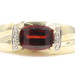 Men's 1.85 Ct Barrel Cut Garnet Gemstone & Round Diamond 10KT Yellow Gold Ring