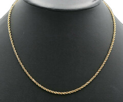 Classic 2.4mm Wide 10KT Yellow Gold 18.5" Rope Chain Necklace - 7.44 Grams 