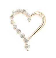Women's Classic 10KT Yellow Gold 0.35 ctw Round Diamond Heart Necklace Pendant 