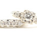 Estate Antique Style 0.85 ctw Round Diamond 14KT White Gold Wedding Ring Set 7g