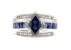 Women's Marquise, Tapered Baguette & Round Cut CZ (925) Sterling Silver Ring