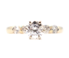 Classic 1.23 ctw Round Diamond Five Stone 14KT Yellow Gold Engagement Ring 