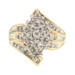 Estate 10KT Yellow Gold 0.30 ctw Round Diamond 21.4mm Marquise Cluster Ring 5.6g