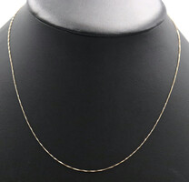 Women's High Shine 14KT Yellow Gold Thin Box Chain Necklace 0.6mm 18