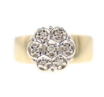 Women's Estate 0.21 ctw Round Diamond Flower Cluster Ring 10KT Yellow Gold 3.4g