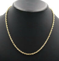 Classic High Shine 10KT Yellow Gold Rope Chain Necklace 20