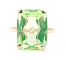 Women's Emerald Cut 10.50 ctw Apatite Gemstone Solitaire 10KT Yellow Gold Ring