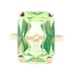 Women's Emerald Cut 10.50 ctw Apatite Gemstone Solitaire 10KT Yellow Gold Ring