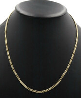 High Shine 10KT Yellow Gold 3.3mm Flat Thin Curb Link Necklace 23" - 15.34 Grams