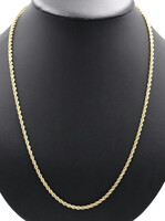Classic 14KT Yellow Gold High Shine 3.2mm Heavy Rope Chain Necklace 24