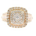 14KT Rose Gold 1.08 ctw Round & Baguette Diamond Triple Halo Engagement Ring 6g