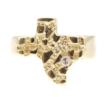 Retro State Texas Shaped 14KT Yellow Gold Nugget Ring with 0.06 ctw Diamond 4.8g