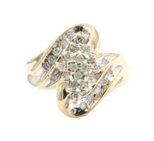 Women's 0.50 Ctw Round Cut Diamond 10KT Yellow Gold Marquise Shaped Cluster Ring