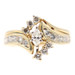 "Green Dot" 1.16 ctw Marquise & Round Diamond 14KT Yellow Gold Wedding Set 