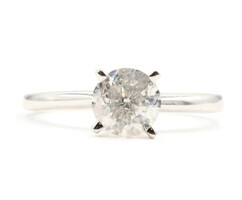 "Green Dot" Women's 1.00 Ctw Round Diamond Solitaire Engagement Ring