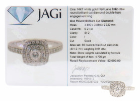 Neil Lane 14KT White Gold 0.82 cttw Round Diamond Double Halo Engagement Ring 
