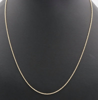Classic High Shine 18KT 750 Yellow Gold 1.4mm Wide Rope Chain Necklace 22" 5.56g