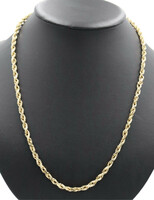 High Shine 10KT Yellow Gold 5.3mm Classic Rope Chain Necklace 24.5