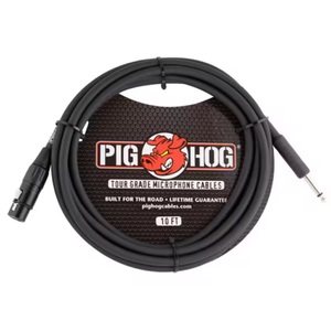Pig Hog 672485352723 Tour Grade Mic Cable HiZ XLR Female to 1/4" TS Male 10 ft.