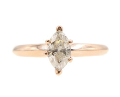 Women's 14KT Rose Gold 0.60 Ctw Marquise Cut Diamond Solitaire Engagement Ring