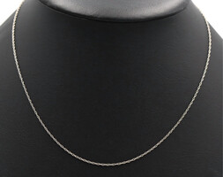 High Shine 14KT White Gold 18" Classic Link Necklace 1mm By XL - 1.31g 
